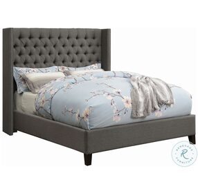 Bancroft Grey Upholstered Full Panel Bed
