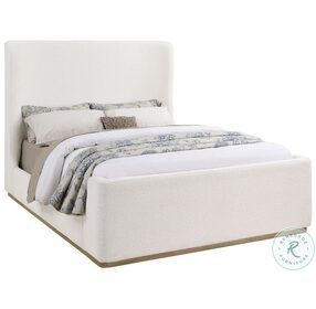 Nala Cream Upholstered King Sleigh Bed