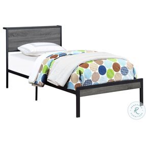Ricky Gray And Black Twin Platform Bed