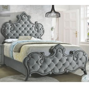 Sandboard Gray Upholstered Queen Panel Bed