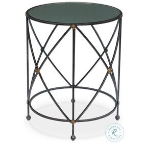 Drum And Fife Gray Mirror Glass Top Lamp Table