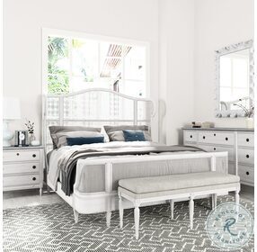 Somerton White Washed Cane Shelter Bedroom Set