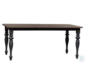 Ocean Isle Slate And Weathered Pine Extendable Rectangular Leg Dining Table