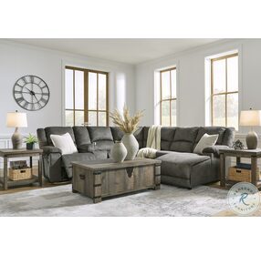 Benlocke Flannel 6 Piece Reclining Sectional with RAF Chaise