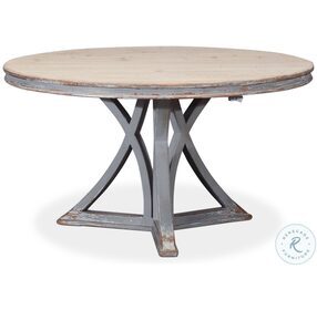 French Country Gray Round Dining Table