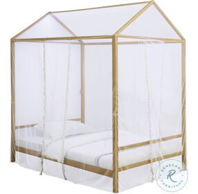 Etta Metta Gold Metal Full LED Canopy Bed