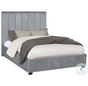 Arles Grey Queen Upholstered Panel Bed