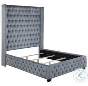 Rocori Grey King Upholstered Panel Bed