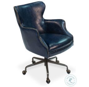 Nevill Blue Leather Office Chair