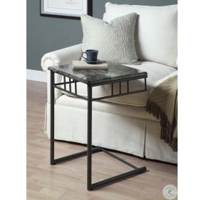 3063 Grey Marble / Charcoal Metal Snack Table
