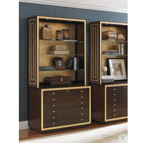Bel Aire Walnut Beverly Palms File Chest With Hutch
