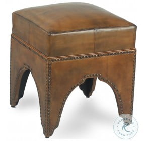 Giuseppe Brown Leather Footstool