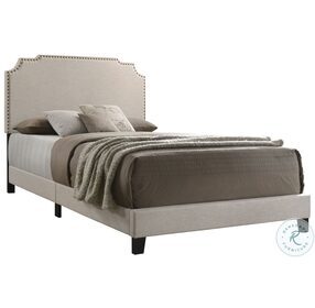 Tamarac Beige Upholstered King Panel Bed