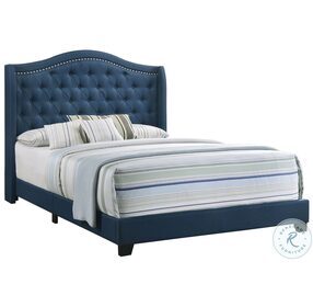 Sonoma Blue Upholstered Queen Panel Bed