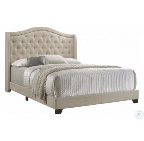 Sonoma Beige Upholstered King Panel Bed
