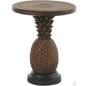 Alfresco Living Brown And Black Outdoor Pineapple Accent Table