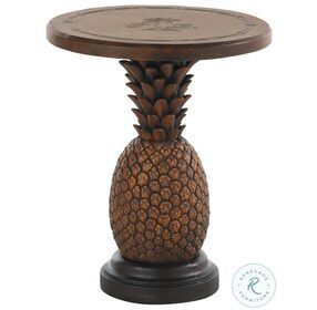 Alfresco Living Light And Golden Sienna Pineapple Outdoor Accent Table
