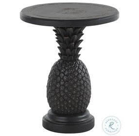 Alfresco Living Rich Black Pineapple Outdoor Accent Table