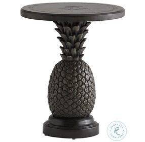 Alfresco Living Weathered Driftwood Gray Pineapple Outdoor Accent Table