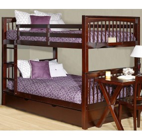 Pulse Cherry Full Over Full Bunk Bed With Trundle