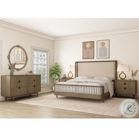 Finn Tawny And Beige Upholstered Shelter Bedroom Set