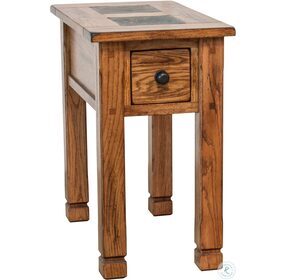 Sedona Rustic Oak Drawer Chair Side Table