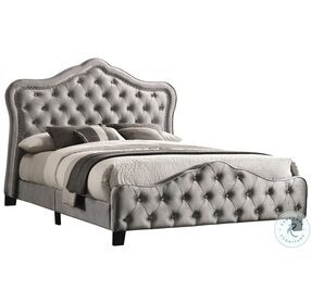 Bella Grey King Upholstered Panel Bed