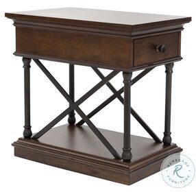 Tribeca Cordovian Brown Drawer Chairside Table