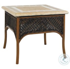 Island Estate Lanai Golden Bamboo And Rich Tobacco Outdoor Accent Table