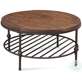 Emery Distressed Rustic Round Cocktail Table