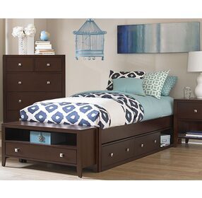 Pulse Chocolate Twin Platform Bed With Storage