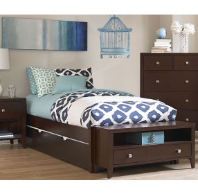 PulseChocolate Twin Platform Storage Bed With Trundle