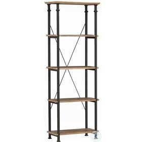 Factory Rustic Poplar and Black Bookcase
