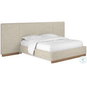 Portico Beige Upholstered King Panel Bed