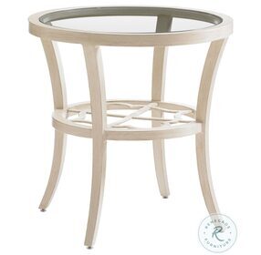 Misty Garden Soft Ivory Outdoor Round End Table