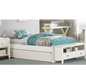 Pulse White Full Platform Bed With Trundle