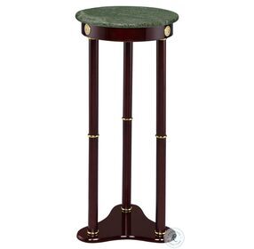 Edie Merlot Round Marble Top Accent Table 
