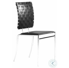 Criss Cross Dining Chair Black Set of 4