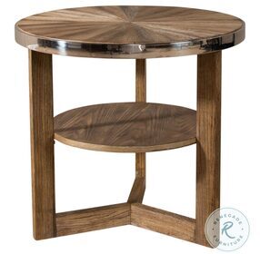 Omega Wire Brushed Honey Round End Table