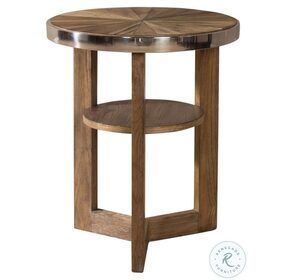 Omega Wire Brushed Honey Round Chairside Table