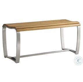 Tres Chic Brown And Silver Outdoor Bench