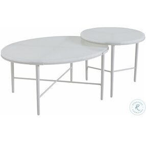 Seabrook Soft Oyster White Outdoor Bunching Cocktail Table