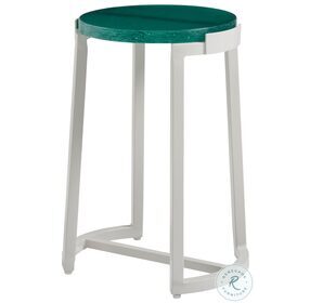 Seabrook Aquamarine And White Outdoor Accent Table