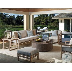 Stillwater Cove Light Taupe Outdoor Round Occasional Table Set