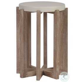 Stillwater Cove White And Light Taupe Outdoor Accent Table