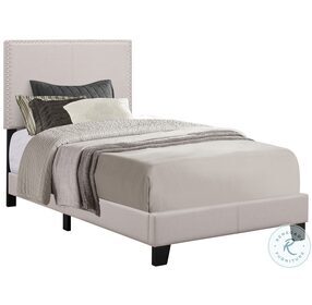 Boyd Ivory Upholstered Twin Panel Bed