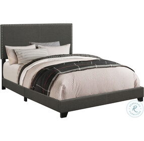 Boyd Charcoal Upholstered King Panel Bed