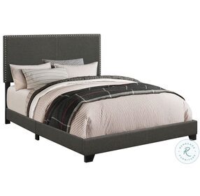 Boyd Charcoal Upholstered Twin Panel Bed