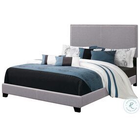 Boyd Grey Upholstered King Panel Bed