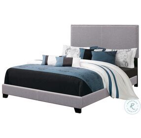 Boyd Grey Upholstered Queen Panel Bed